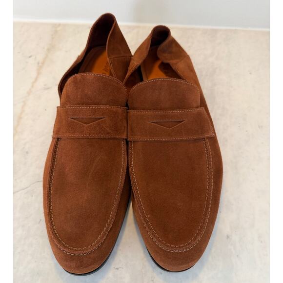 Wolf & Shepherd Monaco Suede Leather Penny Loafers Brown  display picture 2